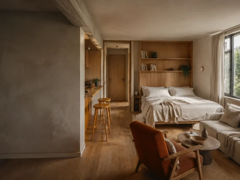 Warm studio apartment furnished for several daily activities