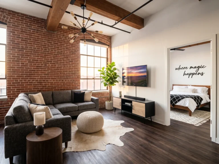 studio apartment brick wall ideas