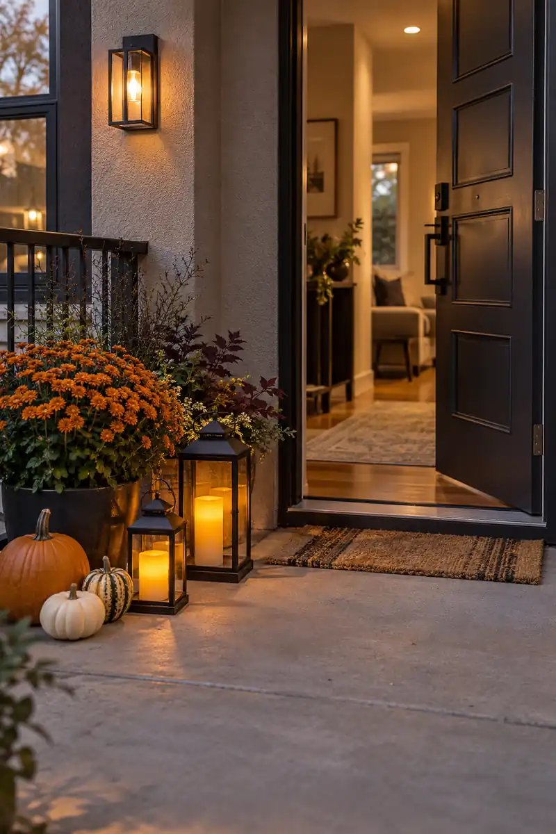 Amber Lantern Pair