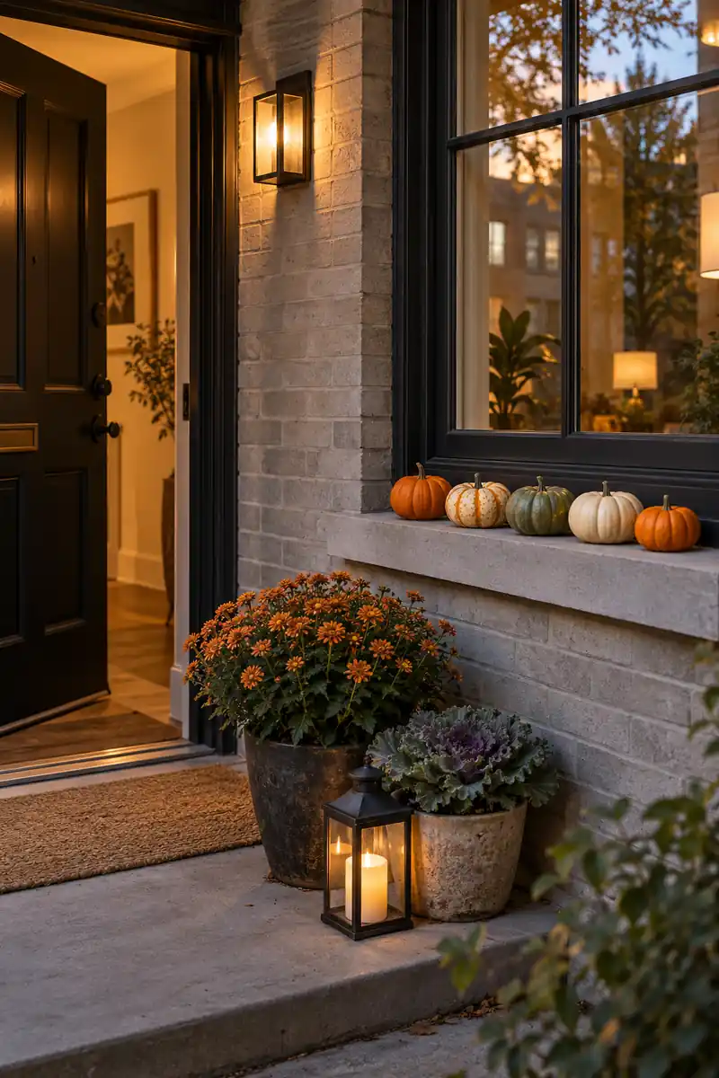 Mini Pumpkin Window Ledge