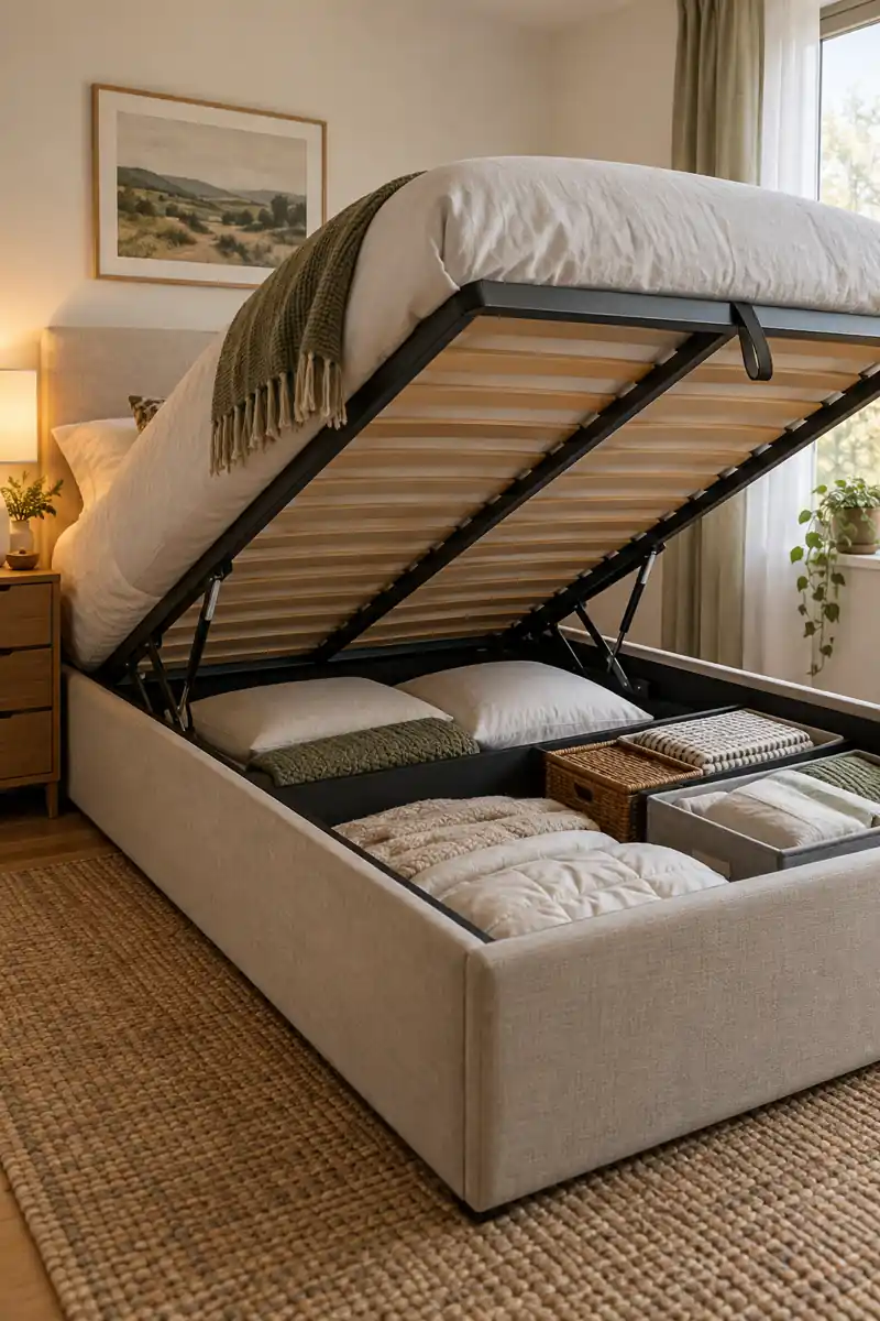 Lift-Up Storage Bed