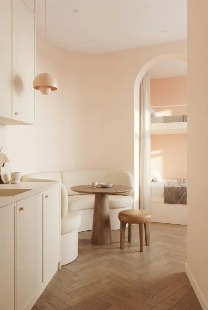 Pale Peach and Cream