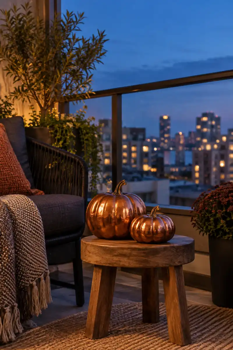Copper Pumpkin Pair