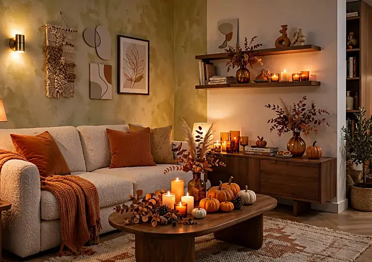 apartment living room fall decor ideas