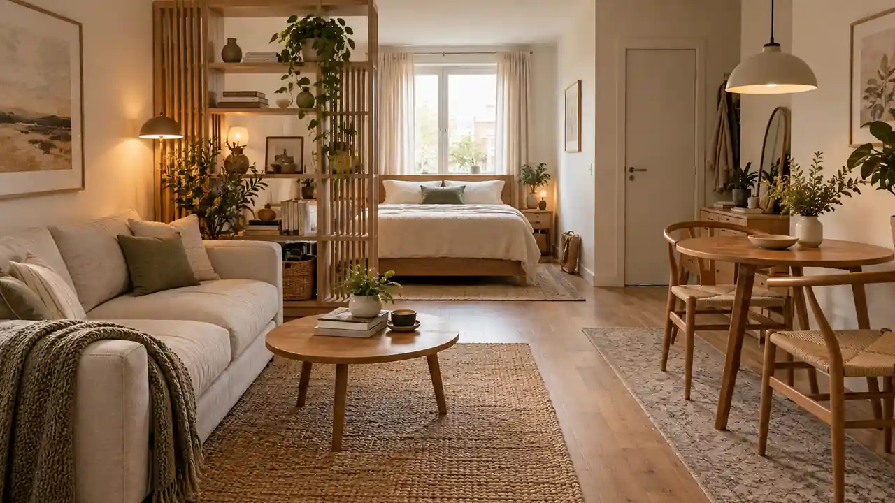 studio apartment layout for 2 people