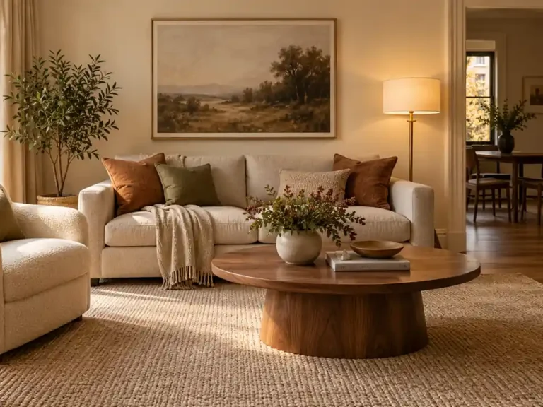 simple fall decor living room apartment