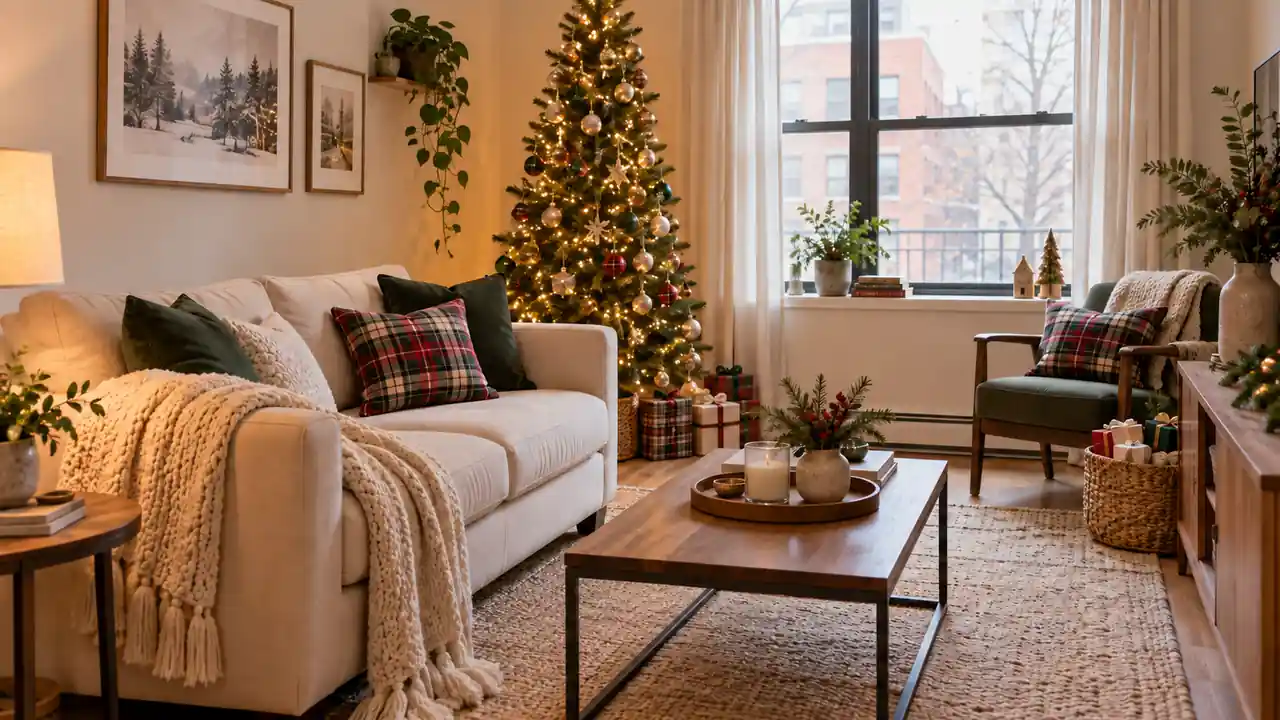 Christmas living room ideas for small apartments