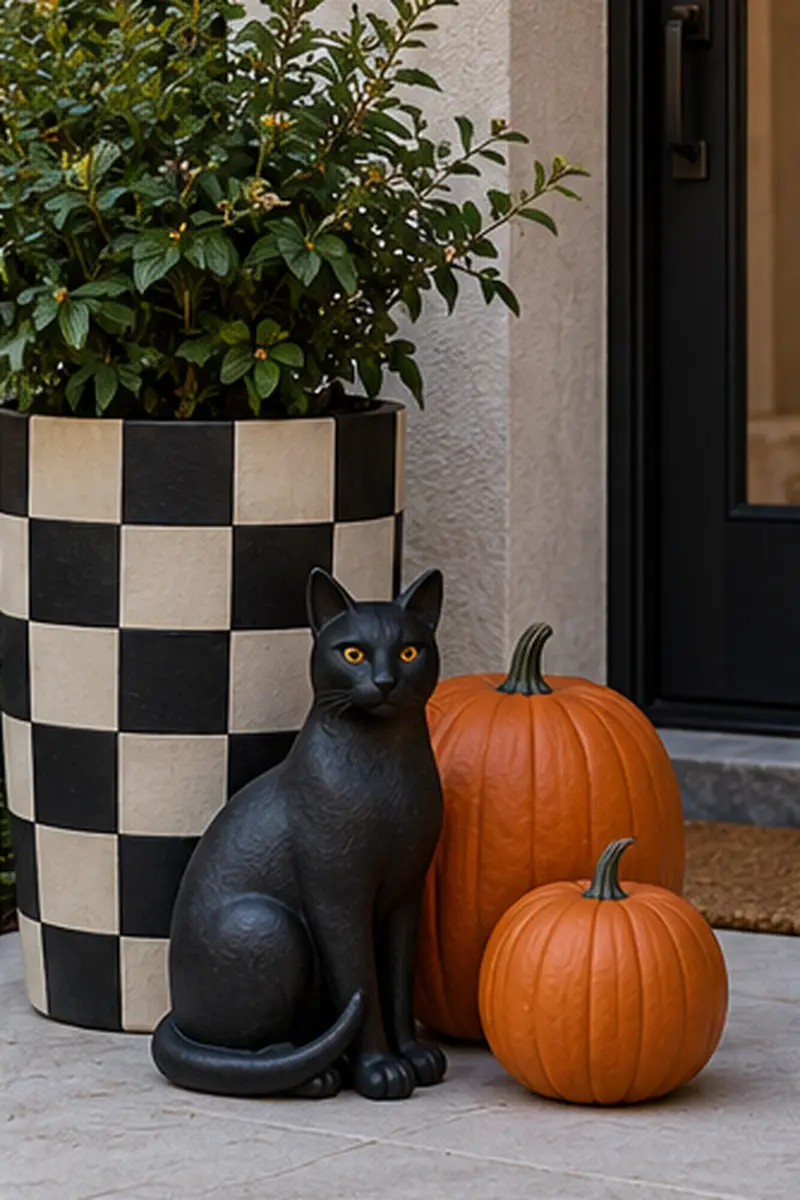 Checkerboard Cat Scene