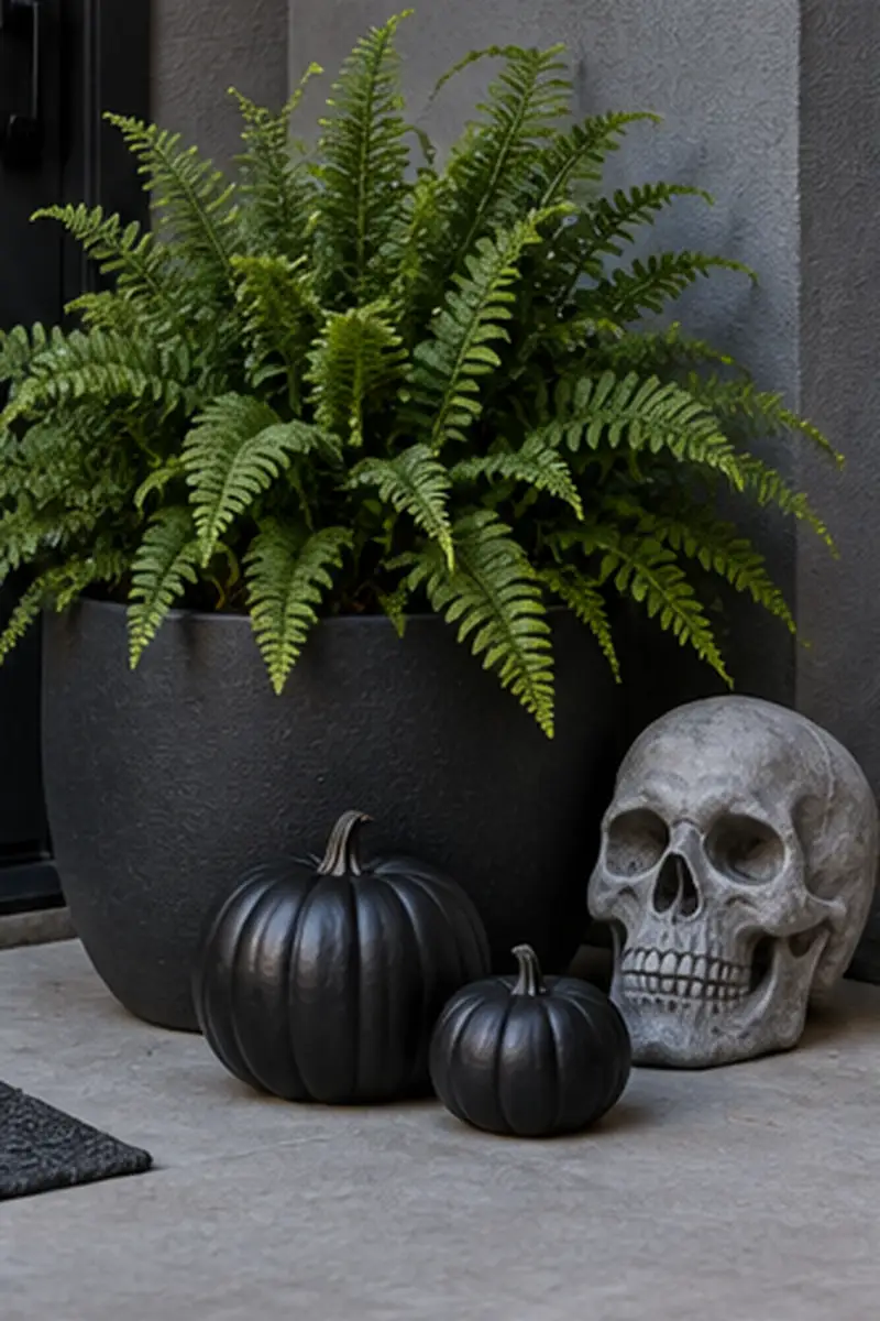 Charcoal Skull Planter