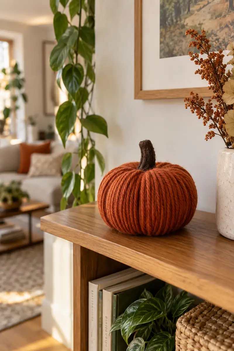 Yarn Wrapped Pumpkin