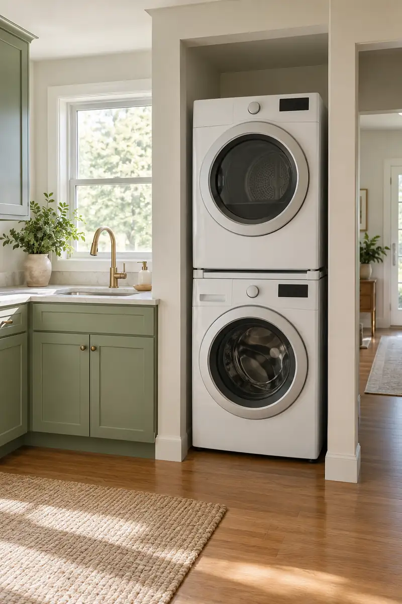 Stacked Laundry Alcove