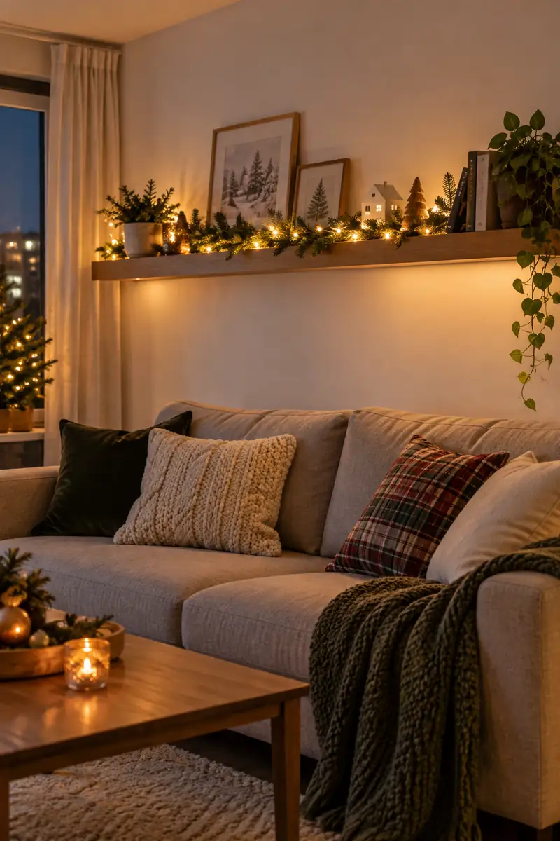 Warm Fairy Light Shelf