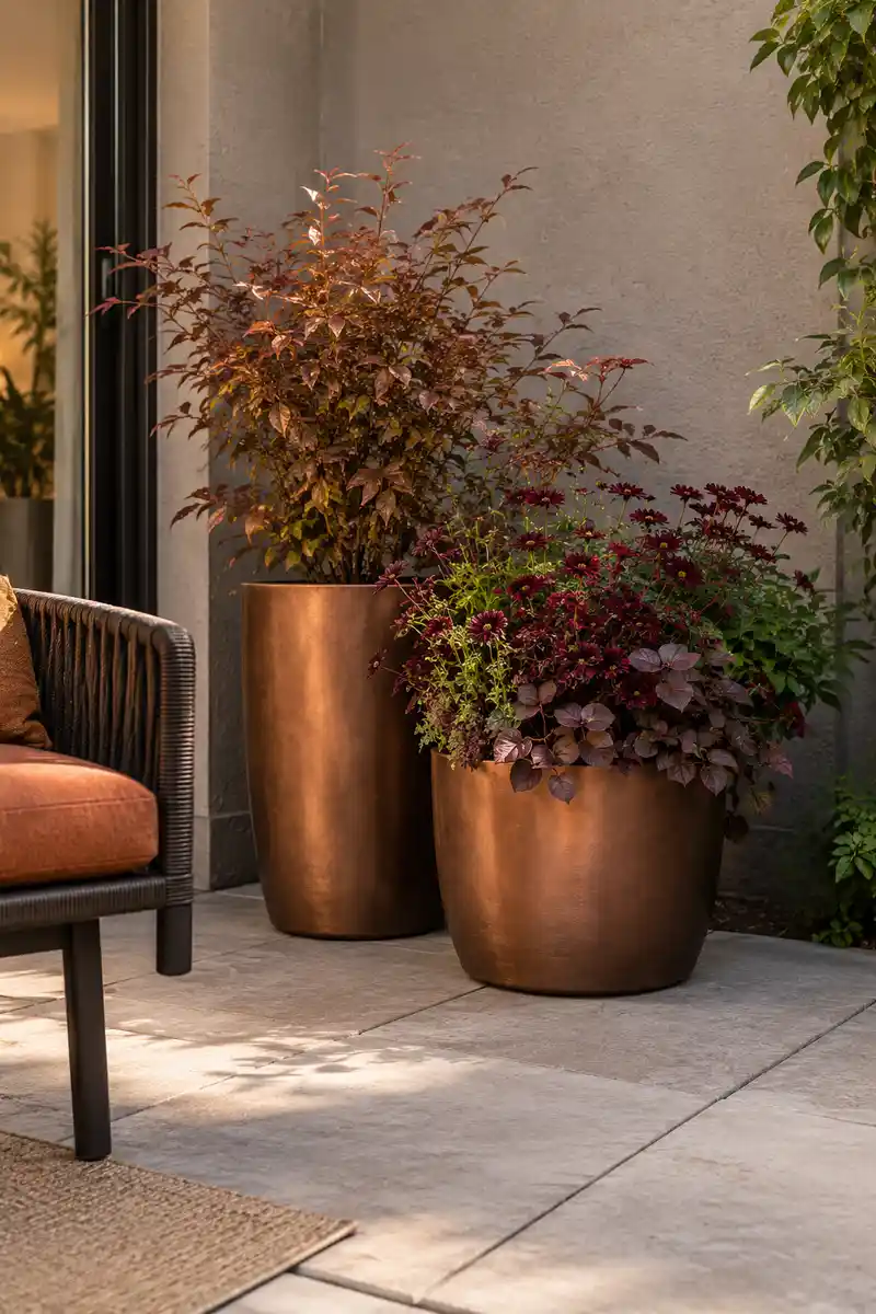 Copper Planter Pair