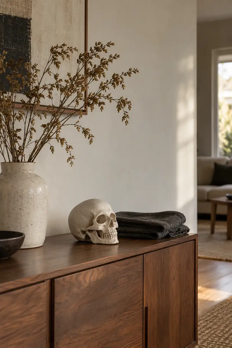Stoneware Skull Accent