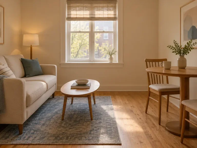 tiny apartment living dining room combo