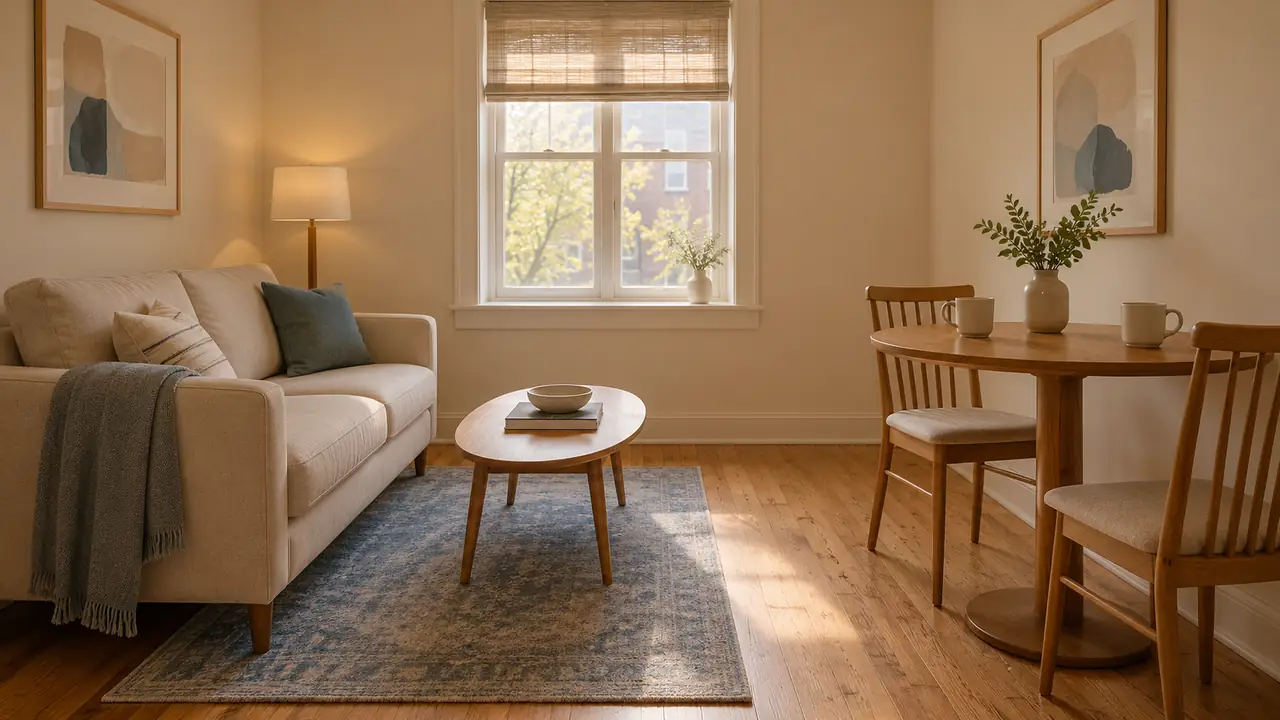 tiny apartment living dining room combo